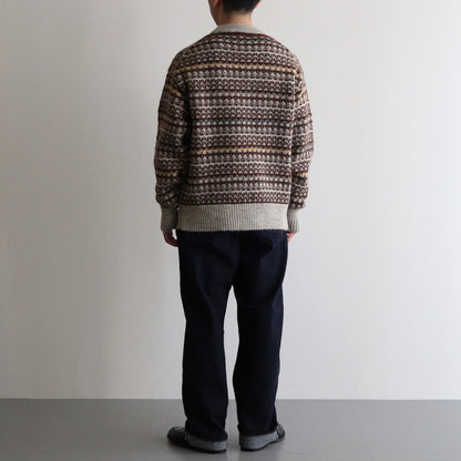 FAIR ISLE SWEATER #BEIGE [PMAS-KN05]