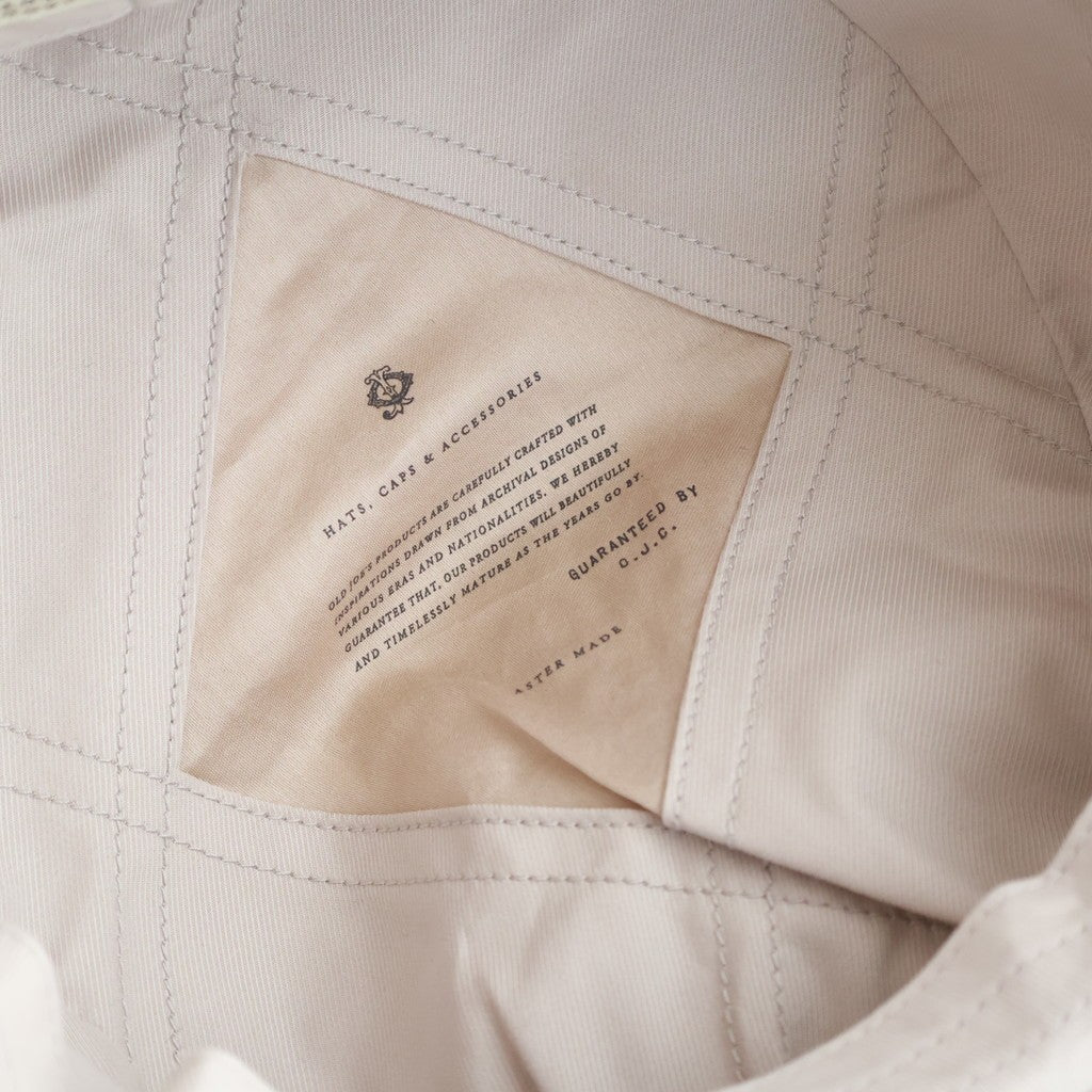 LINEN HERRINGBONE PEAKED CAP #OATMEAL [261OJ-HT02]
