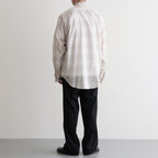 OPEN COLLAR L/S SHIRT #IVORY CHECK [M26A18SH01C]