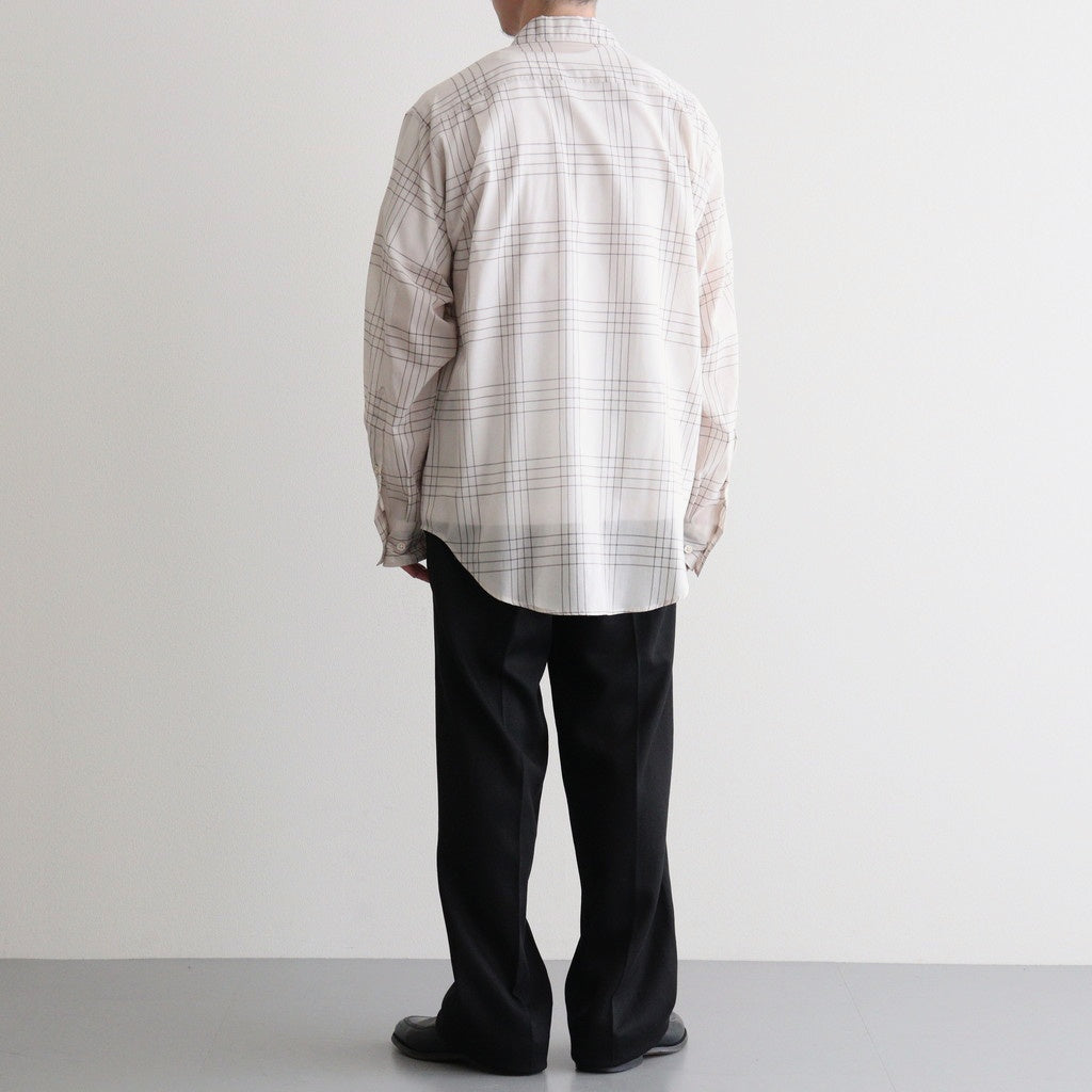 OPEN COLLAR L/S SHIRT #IVORY CHECK [M26A18SH01C]