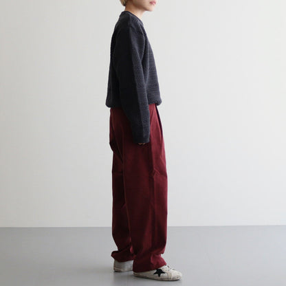 Corduroy Field Tuck Pants #Burgundy [N24FC025]