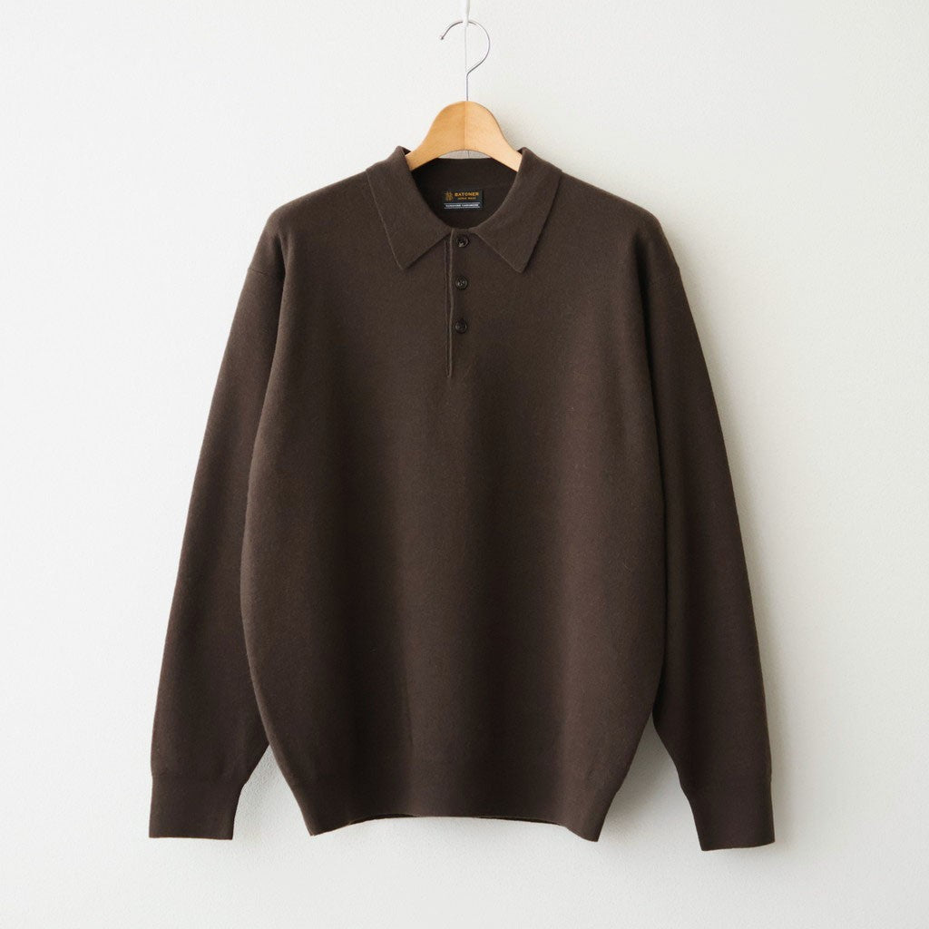 SUNSHINE CASHMERE POLO #BROWN [BN-26FM-059]