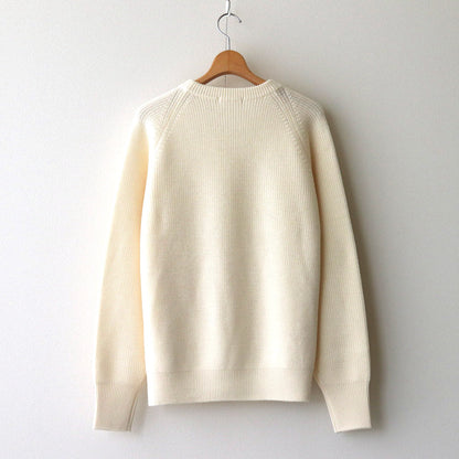 NON MULESING WOOL KN C/NP/O #WHITE [16542 60367]