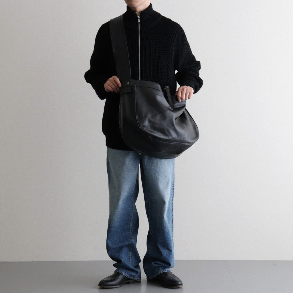 NEWSPAPER BAG L #BLACK [BG-17-C-COW.AN-4] - Diffusion 三重県四日市