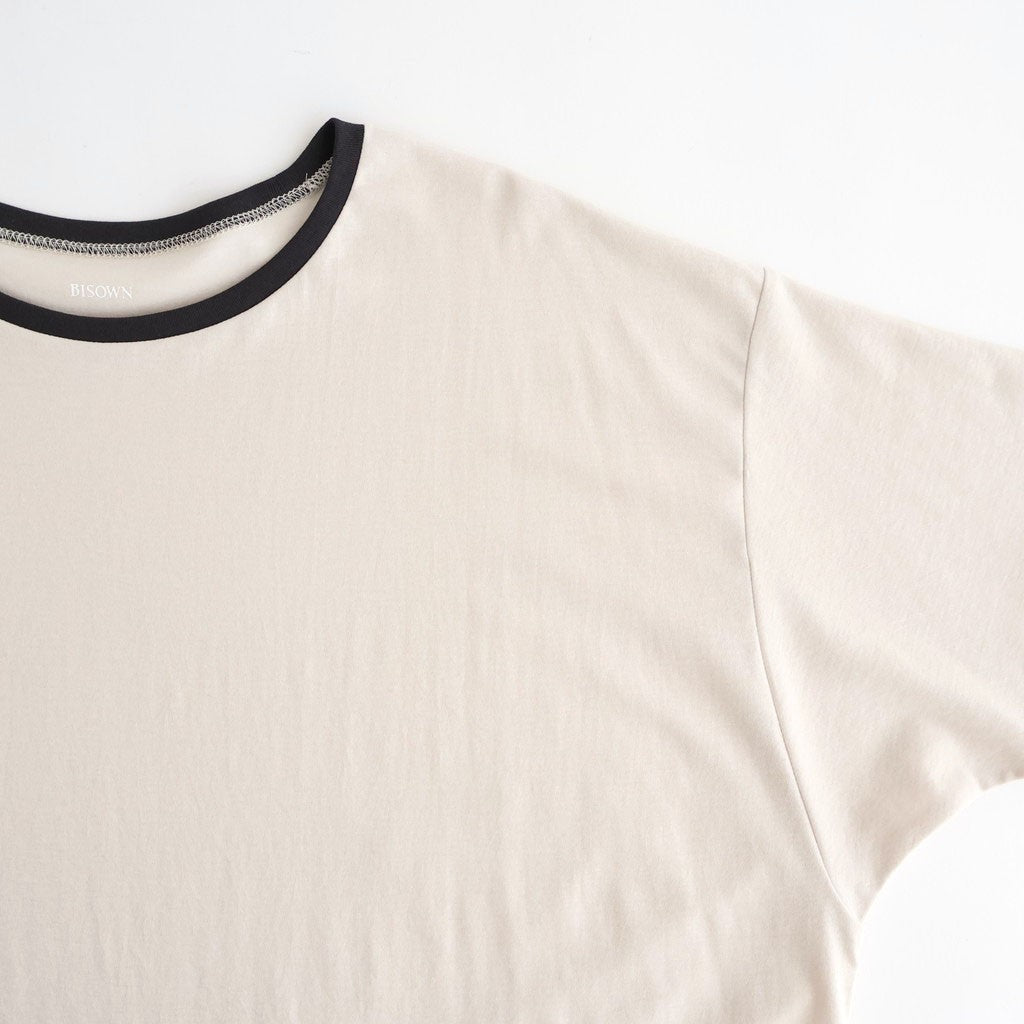 PIMA MOKLODI RINGER TEE #STONE × BROWN [26S-BIS-CS61]