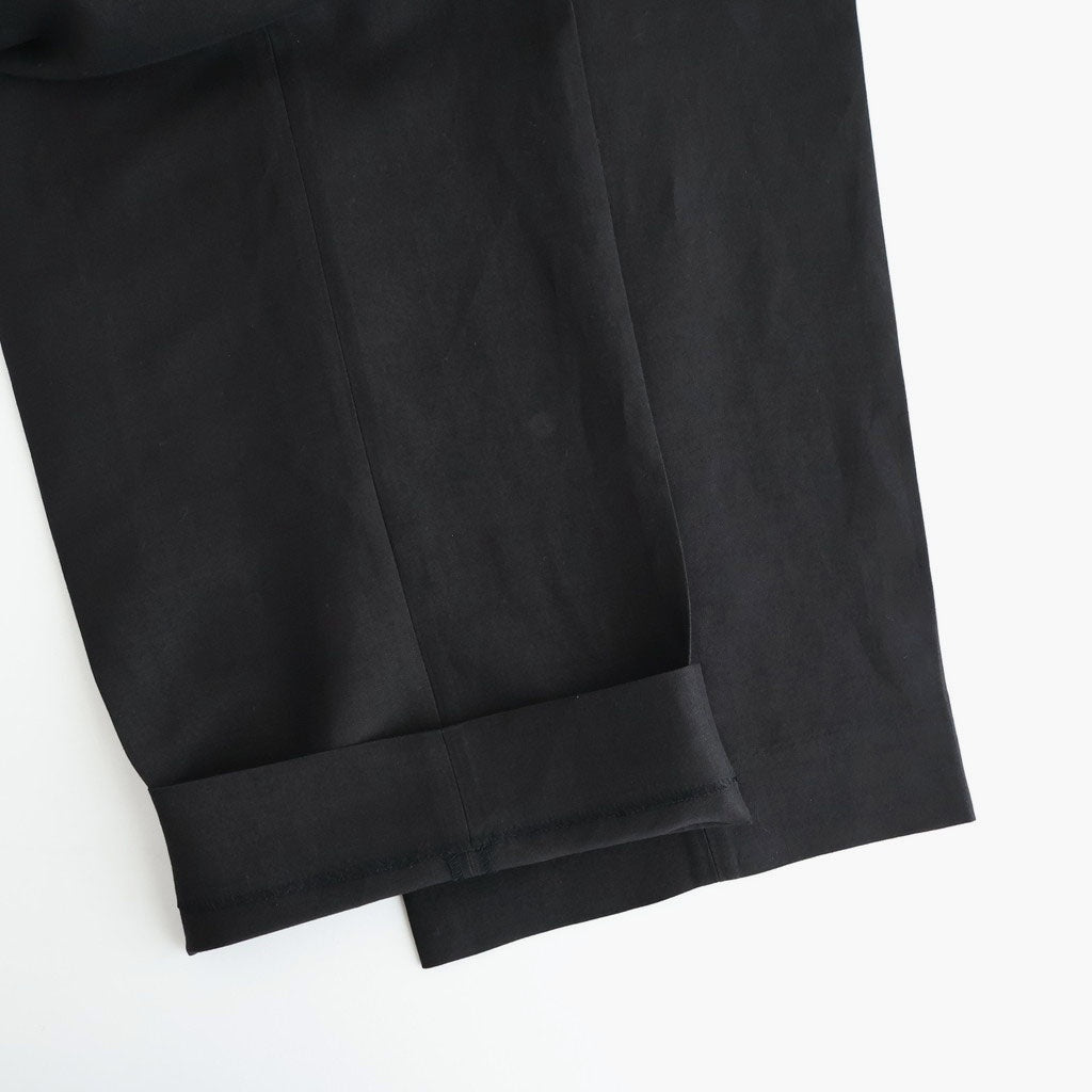 Ramie Tencel 2tuck Wide Tapered Trousers #Black [NEP-SS2604]