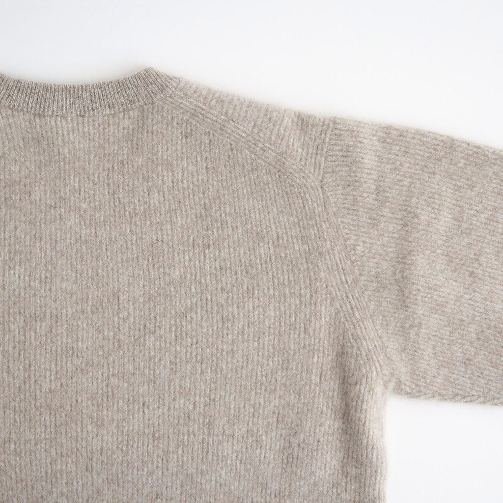 CASHMERE FOX CREW NECK #MIX BEIGE [BN-26FM-060]