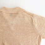 WASHED HIGH COUNT LINEN POLO SKIPPER #CREAM [BN-25SL-022]