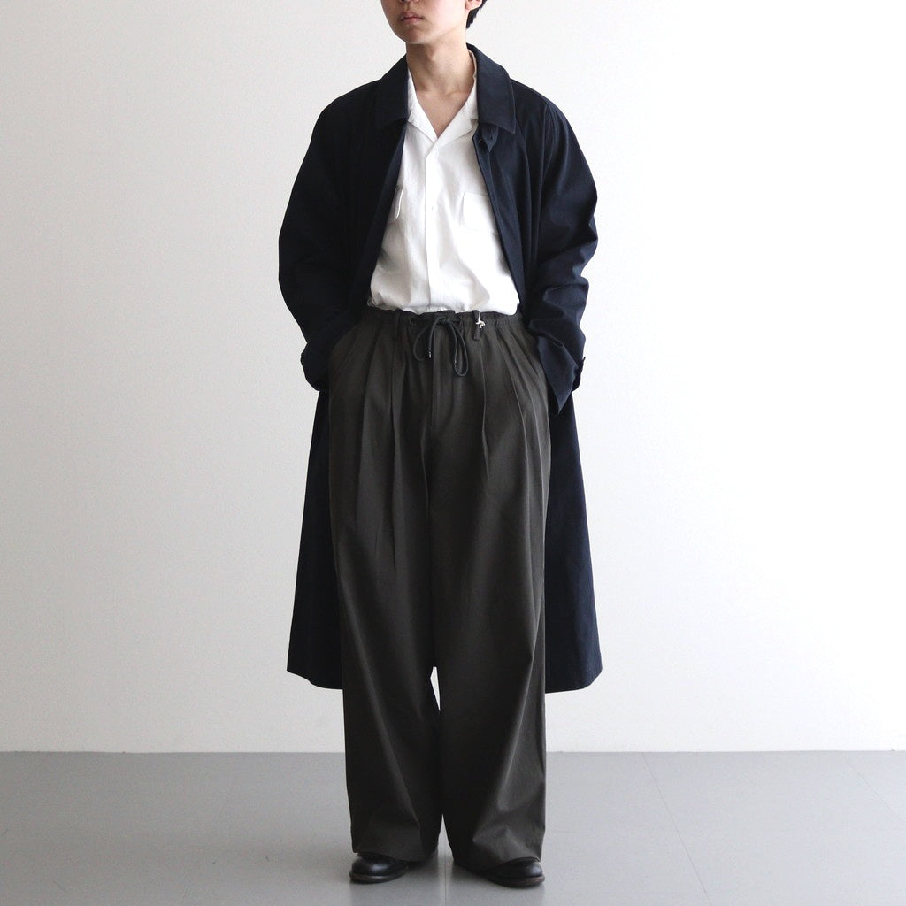 TRIPLE PLEATED EASY TROUSERS #DARK OLIVE [A25A05PT03C]