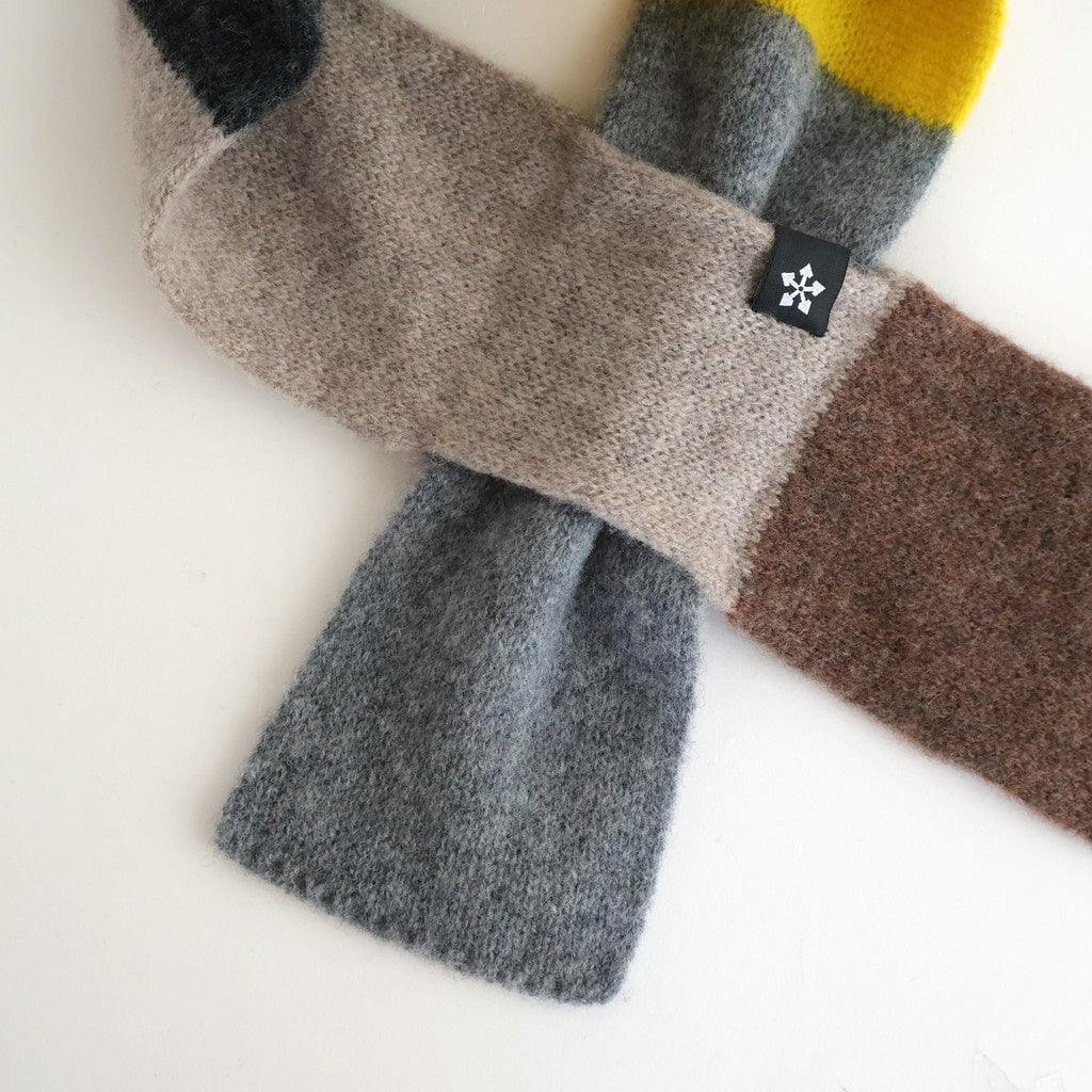 Rambling Brushed Wool Scarf #Beige Multi [6053-2701]