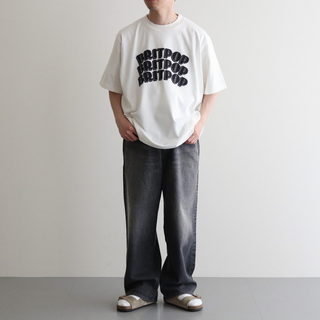 BRITPOP Print Tee WIDE #White×Black-PT [bROOTS25S34A]