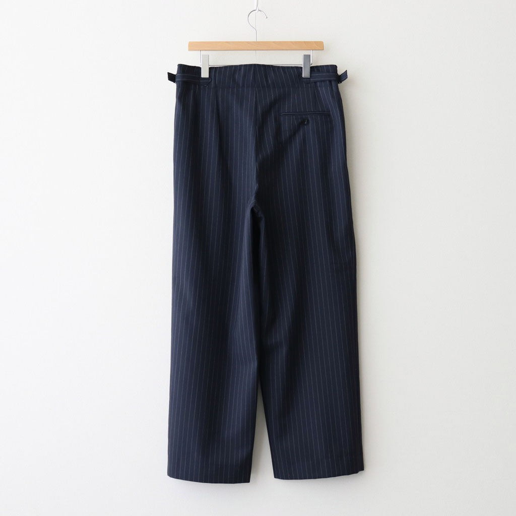 TWO TUCK MILITARY TROUSERS #NAVY STRIPE [M25C07PT01C]