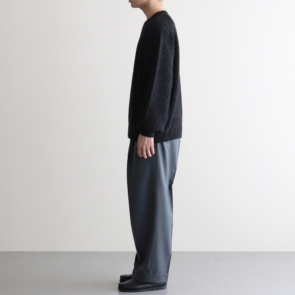 DOUBLE PLEATED WIDE TROUSERS #FOREST GRAY [A25C15PT02C]