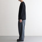 DOUBLE PLEATED WIDE TROUSERS #FOREST GRAY [A25C15PT02C]