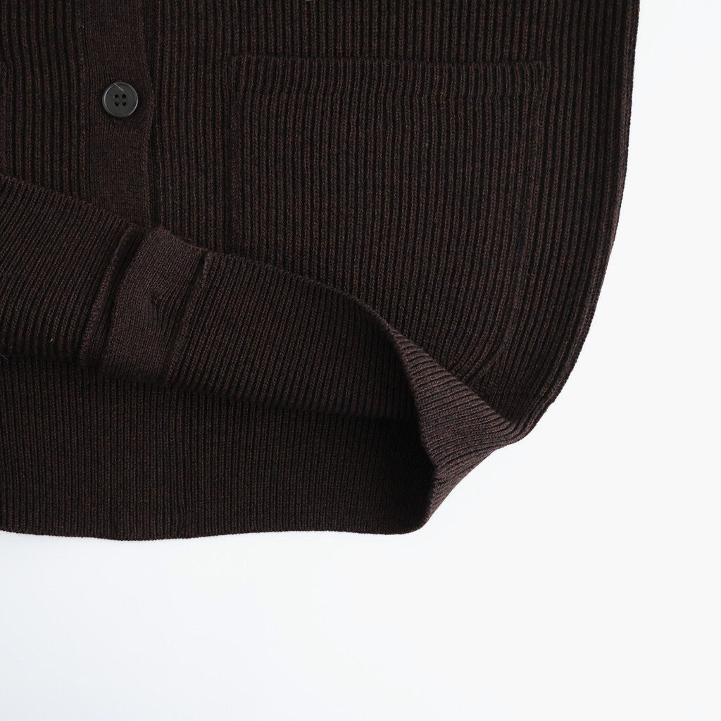SOLID WOOL RIB POLO CARDIGAN #ROSEWOOD [BN-26FL-032]