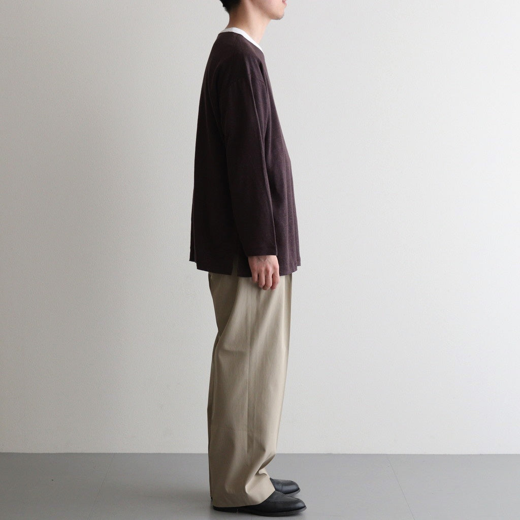 NORMANDY LINEN BASQUE SHIRT #DARK BROWN [BN-25SM-065]