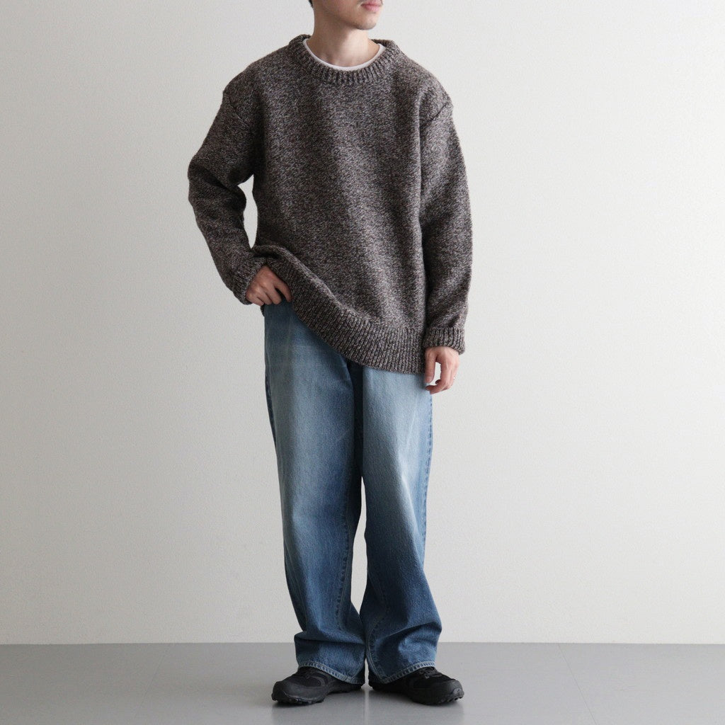 British Wool Crew Neck Knit Made by macalastair #Light Graphite×Gritstone [6033-1302]