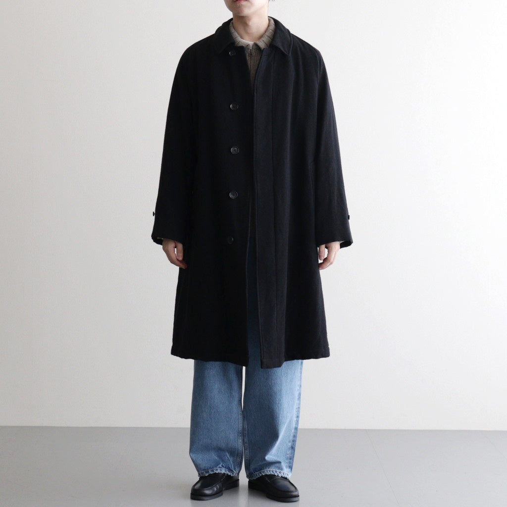 Classic Wool Balmacaan Coat #BlackNavy [BHS25F009]