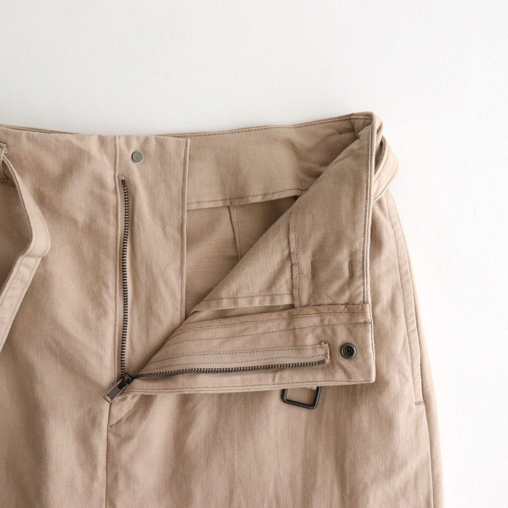 Cotton Serge Belted Skirt #LightBeige [BHSW25F7]