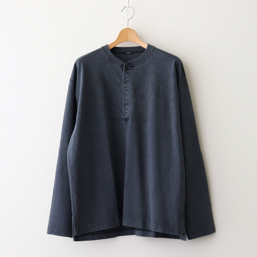 OPEN END COTTON PIGMENT DYE HENRY NECK P/O #120 NAVY [17052 66024]
