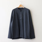 OPEN END COTTON PIGMENT DYE HENRY NECK P/O #120 NAVY [17052 66024]