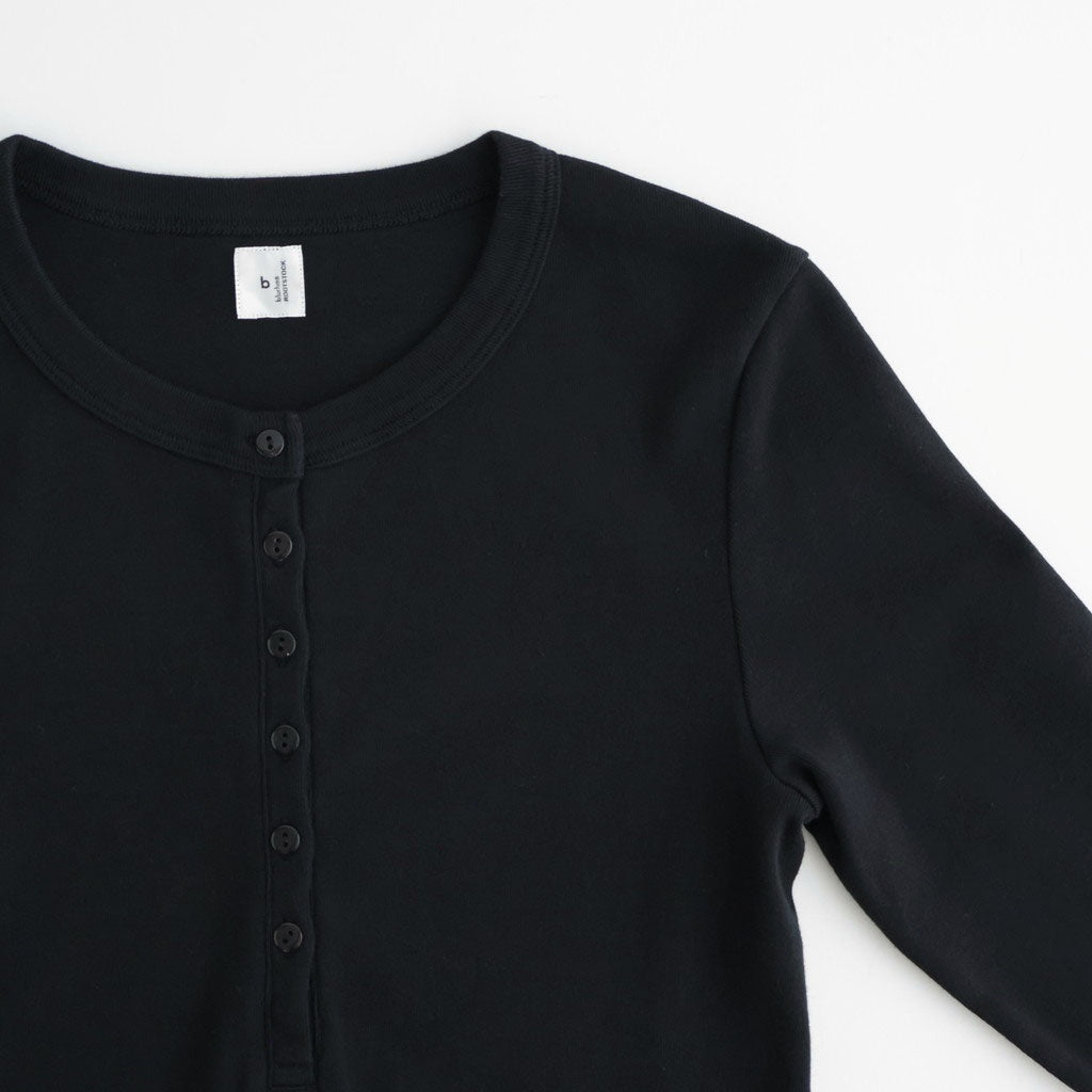 Classic Rib Henley-neck L/S #Black [bROOTS24F006WF26]