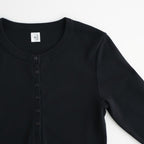 Classic Rib Henley-neck L/S #Black [bROOTS24F006WF26]