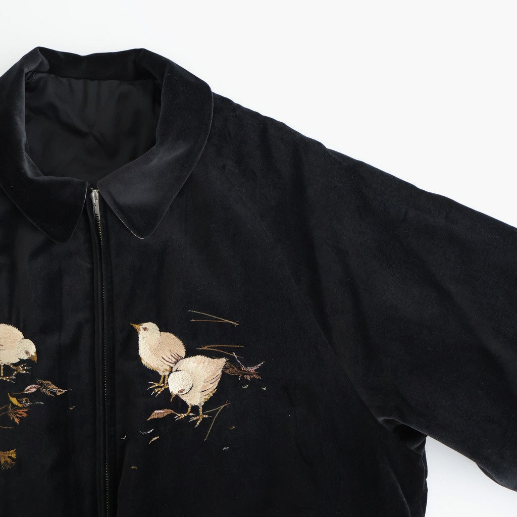 STUNNING VELVET SOUVENIR JACKET(Niwatori to Hiyoko) #ONYX [252OJ-JK12]