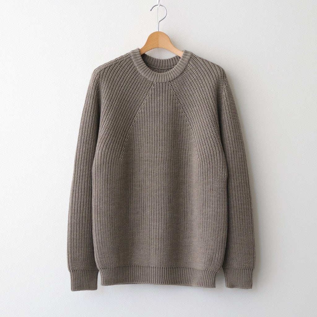 SIGNATURE CREW NECK #MELANGE BROWN [BN-25FM-038]