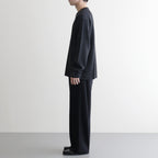 SOLID WOOL RIB CREW NECK #CHARCOAL BLUE [BN-25FM-042]