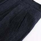 DOUBLE-PLEATED SMARTY TROUSER #INDIGO DENIM [251OJ-PT02]
