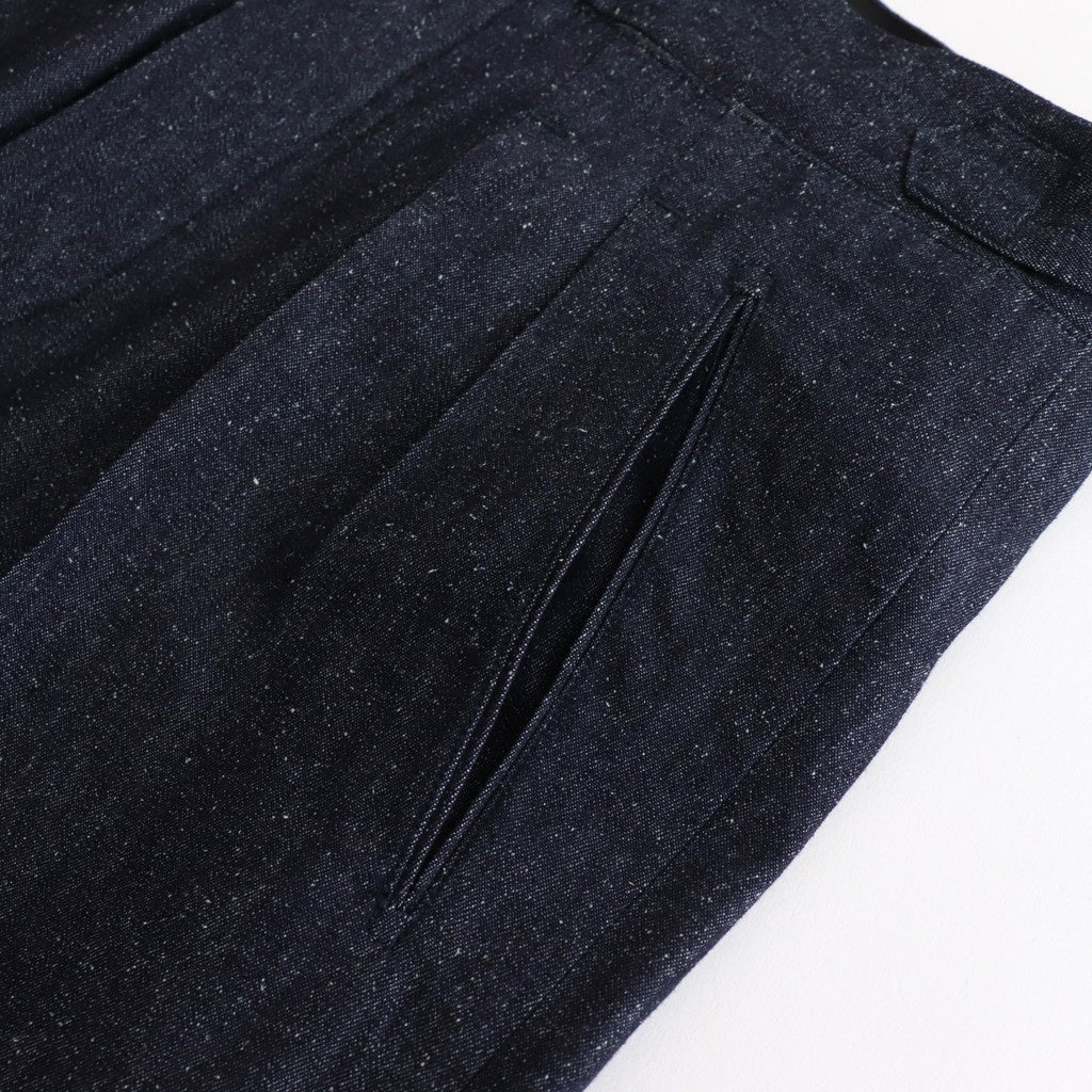 DOUBLE-PLEATED SMARTY TROUSER #INDIGO DENIM [251OJ-PT02]