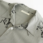 ORIGINAL PRINTED OPEN COLLAR SHIRTS (Animal Drawing) Long-sleeve #CELADONN [251OJ-SH18]