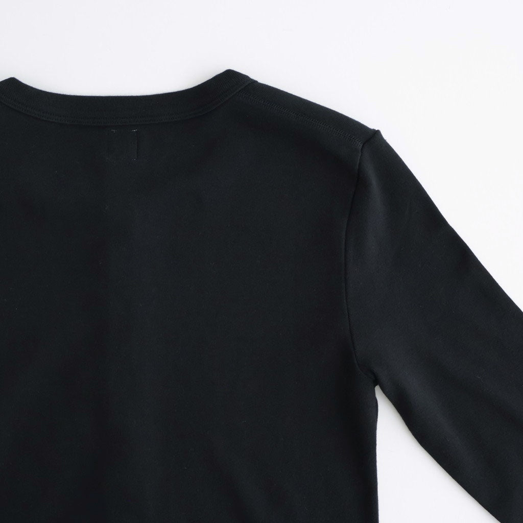 Classic Rib Henley-neck L/S #Black [bROOTS24F006WF26]