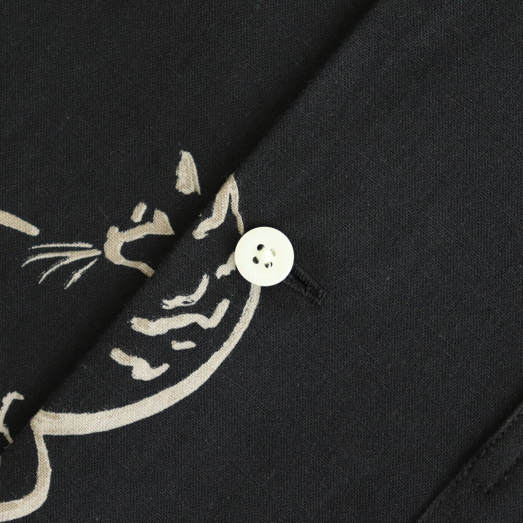 ORIGINAL PRINTED OPEN COLLAR SHIRTS (Animal Drawing) Long-sleeve #ONYX [251OJ-SH18]