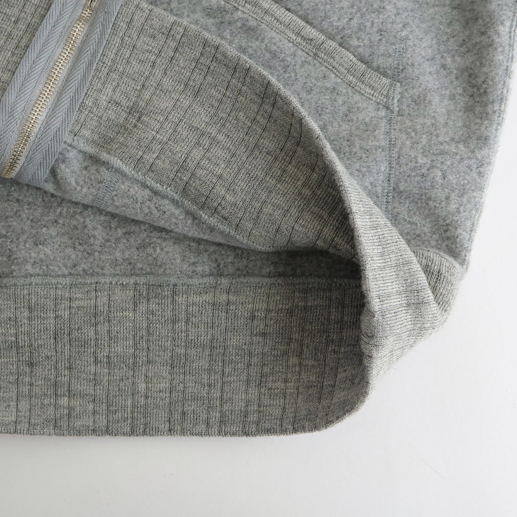 ZIP-FRONT ATHLETIC HOODIE #PEWTER [252OJ-CT06]