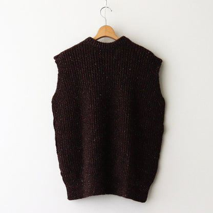 British Wool Vest Made by macalastair #Damson/Natural Black [6043-1302]