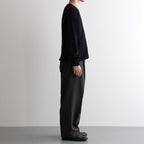 TWEED WOOL ONE TUCK TROUSERS #BROWN [BN-26FM-023]
