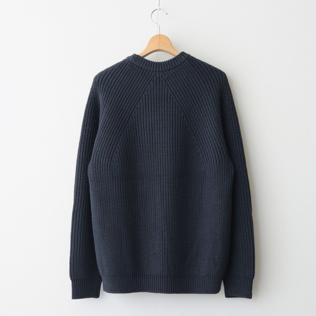 SIGNATURE CREW NECK #CHARCOAL BLUE [BN-25FM-038] – Diffusion