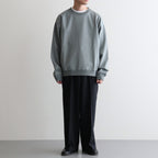 SINGLE PLEAT WIDE TROUSERS #GRAY BIRD’S-EYE [M26C10PT02C]