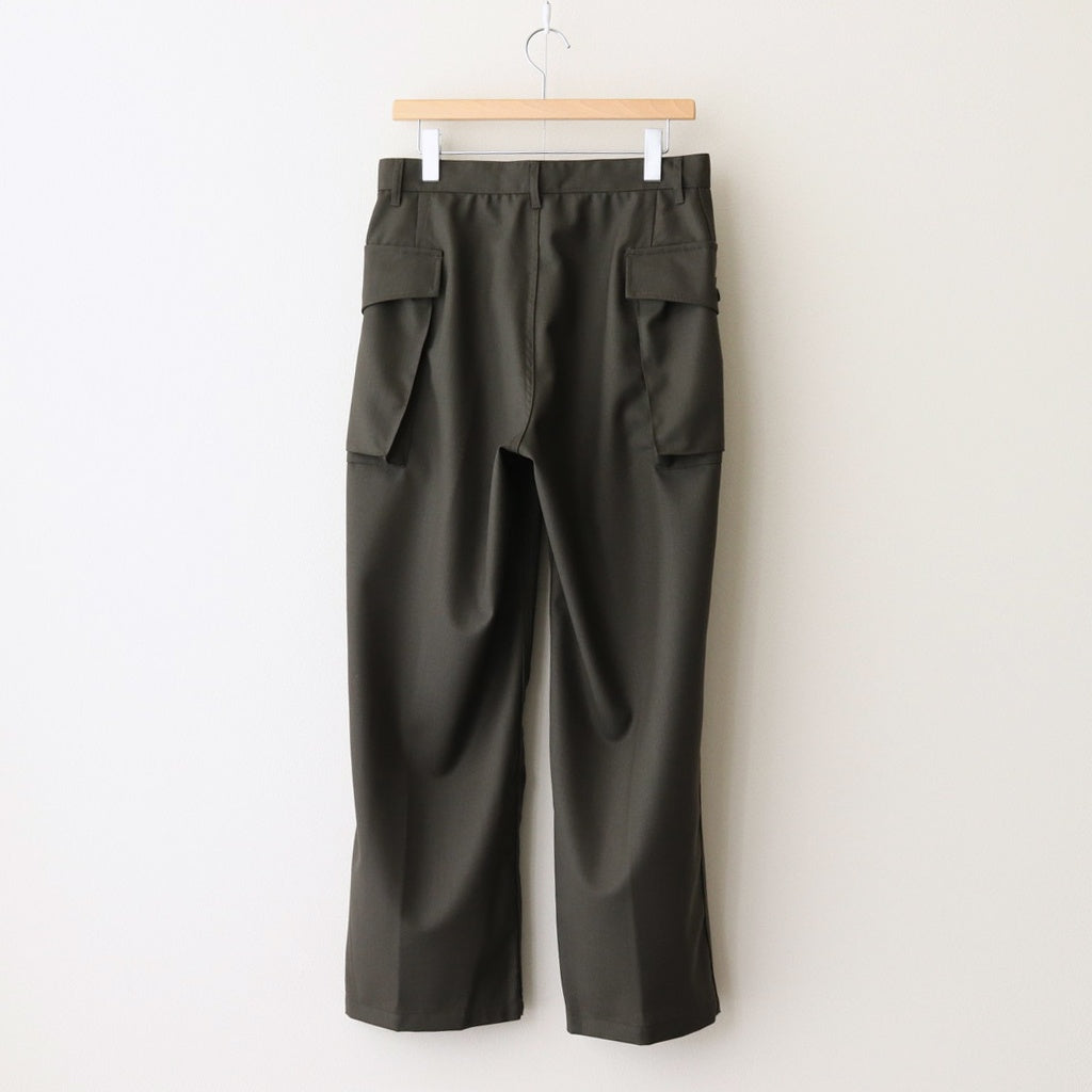 HOPSACK WIDE POCKET TROUSERS #FOREST [PMAT-PT06]