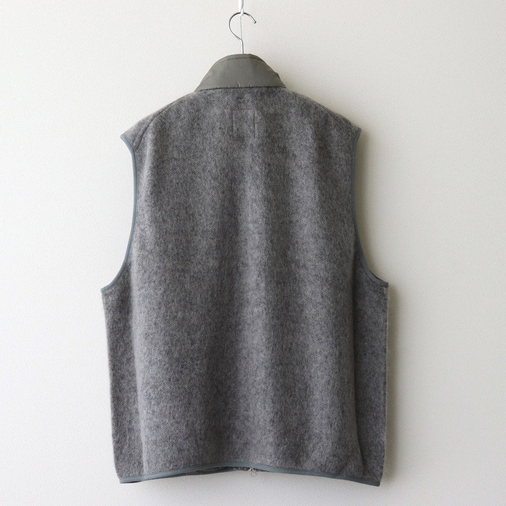 Zip-Up Mohair Vest #Heather Gray [S24FN030]