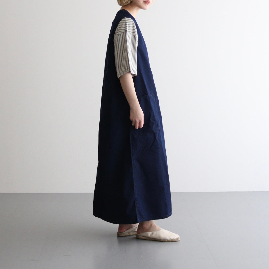 Indigo Field Jumper Dress #Indigo [N25SF024]