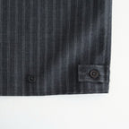 DOUBLE POCKET OPEN COLLAR SHIRT #GRAY STRIPE [M26A11SH01C]