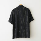 ORIGINAL PRINTED OPEN COLLAR SHIRTS (KASURI) Short-sleeve #BLACK [261OJ-SH20]