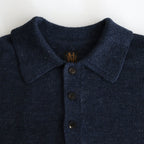 WASHED HIGH COUNT LINEN POLO #NAVY [BN-25SM-023]