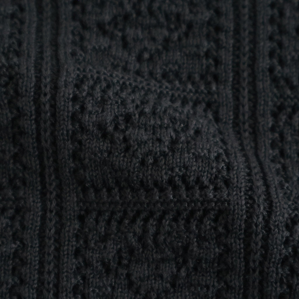 GRASSY LACE CREW NECK CARDIGAN #BLACK [BN-26SL-029]