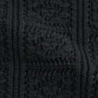 GRASSY LACE CREW NECK CARDIGAN #BLACK [BN-26SL-029]