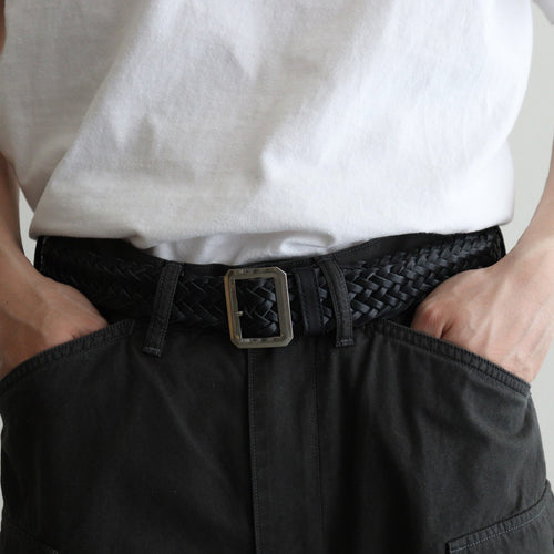 LEATHER MESH BELT #BLACK [PMAV-AC06]