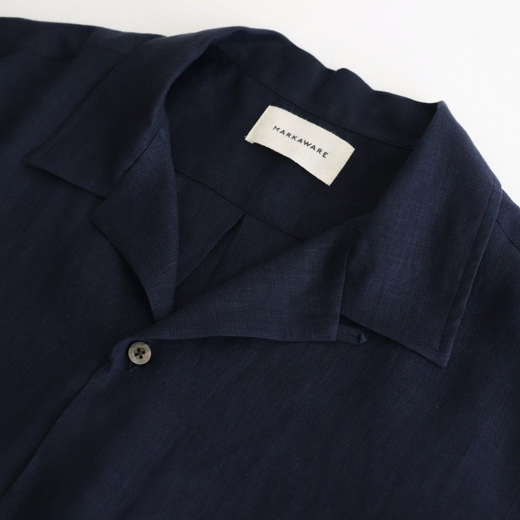 NEW OPEN COLLAR S/S SHIRT #NAVY [A25B05SH01B]
